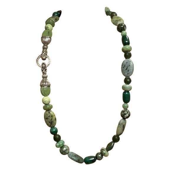 Carolyn Pollack Necklace & Pendant Set Multi Kinds of Green Stones & Shades - Picture 10 of 13